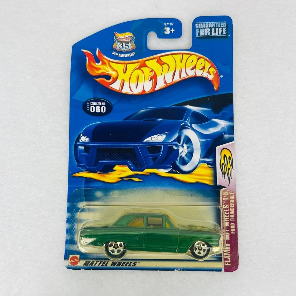 Hot Wheels 2003 Ford Thunderbolt Green Flamin Hot Wheels 1/5 Collector 060 57197